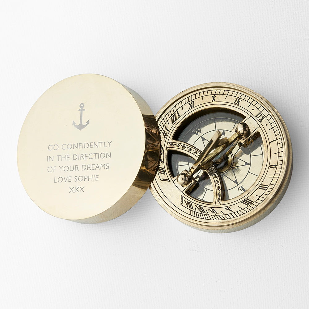 Personalised Iconic Adventurer's Sundial Compass