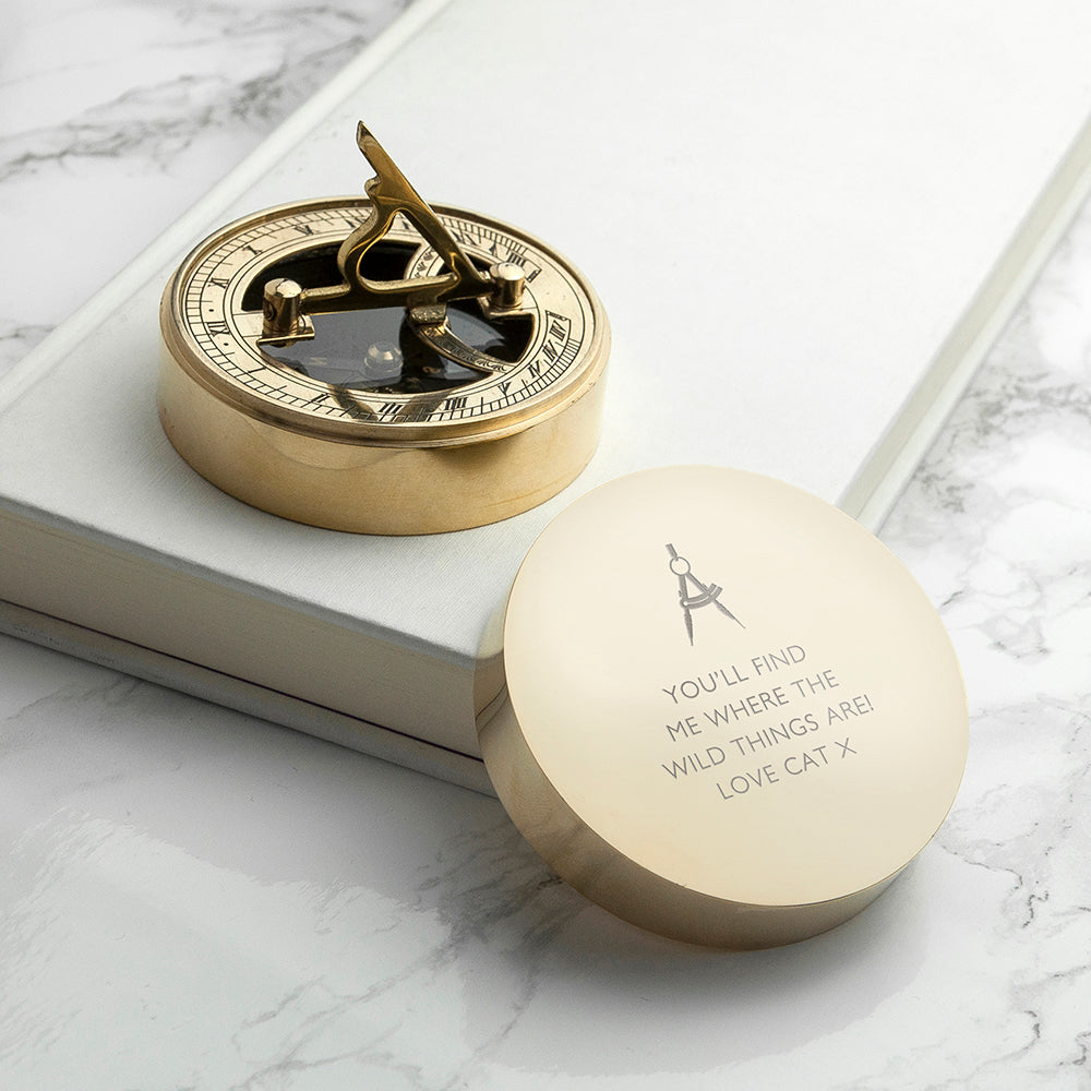 Personalised Iconic Adventurer's Sundial Compass