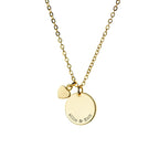 Personalised Polished Heart and Disc Necklace
