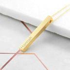 Personalised Matte Vertical Bar Necklace