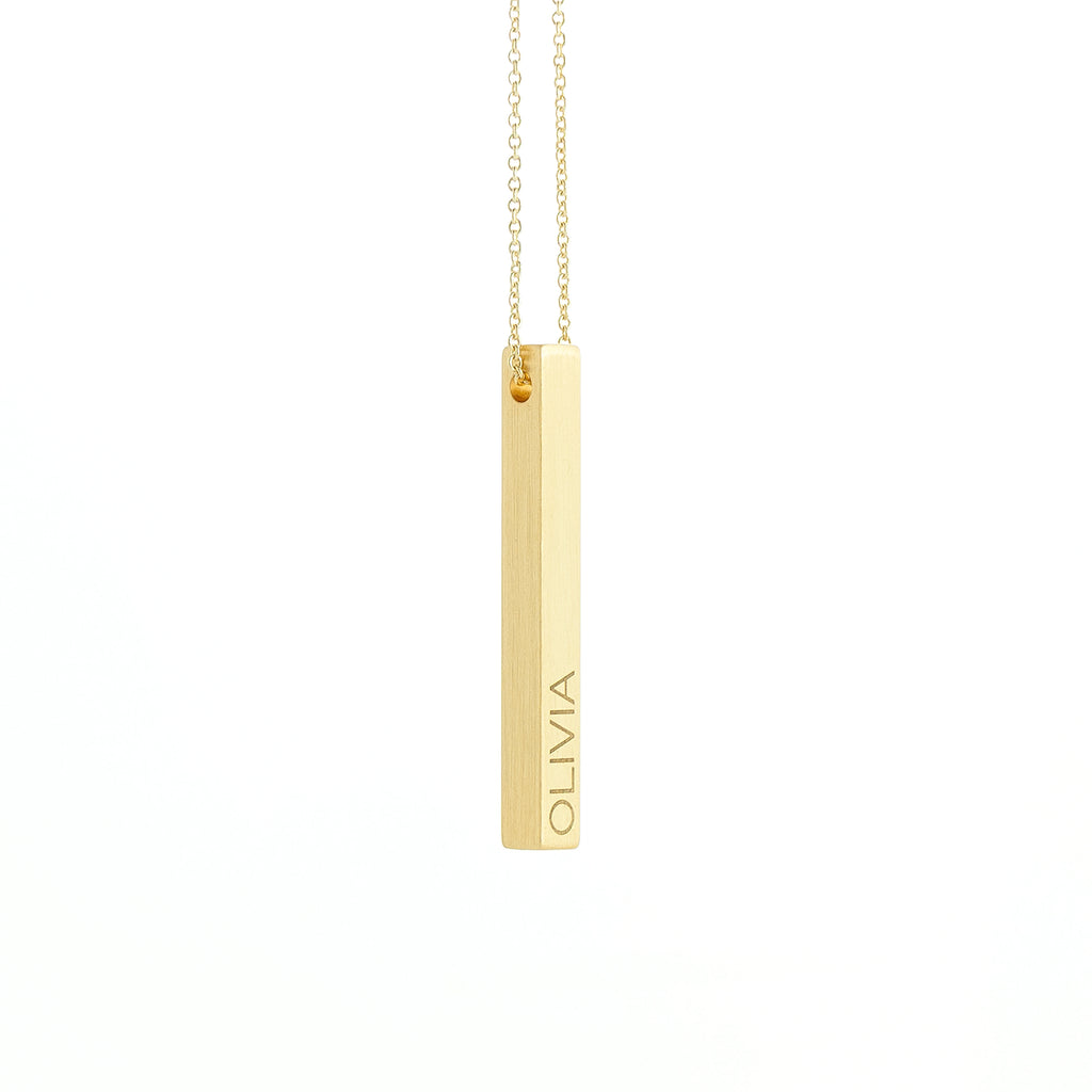 Personalised Matte Vertical Bar Necklace