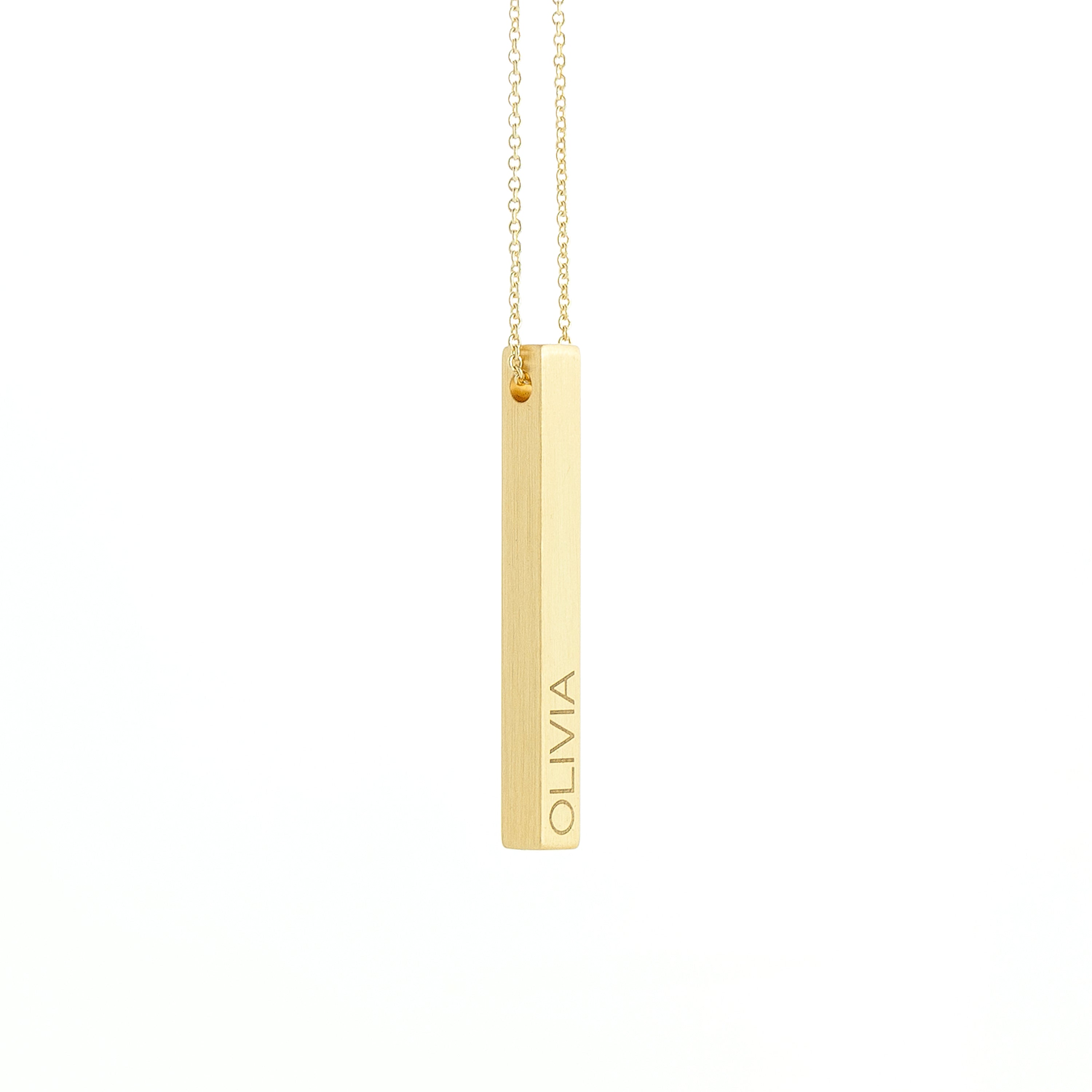 Personalised Matte Vertical Bar Necklace