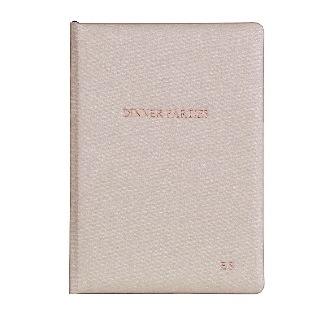 Personalised Hand Bound Buckram Dinner Party Book