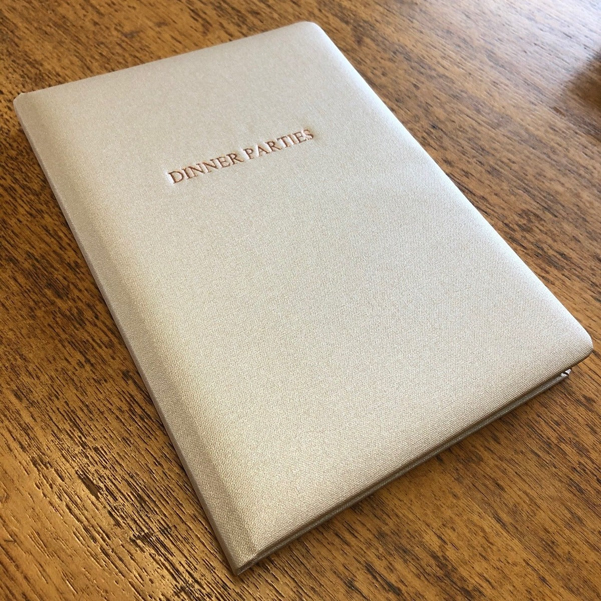 Personalised Hand Bound Buckram Dinner Party Book