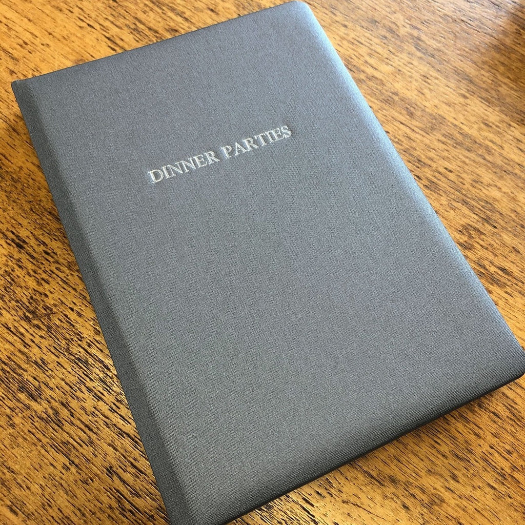 Personalised Hand Bound Buckram Dinner Party Book