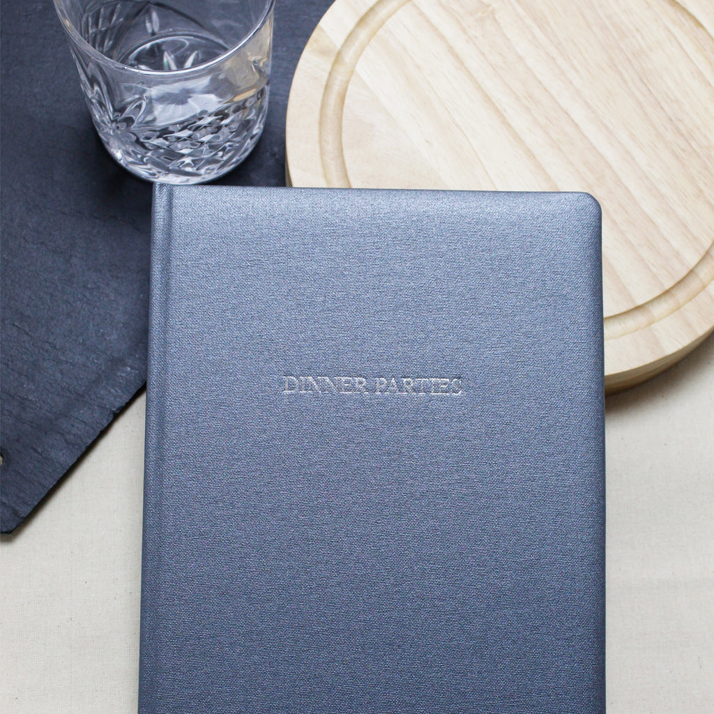 Personalised Hand Bound Buckram Dinner Party Book