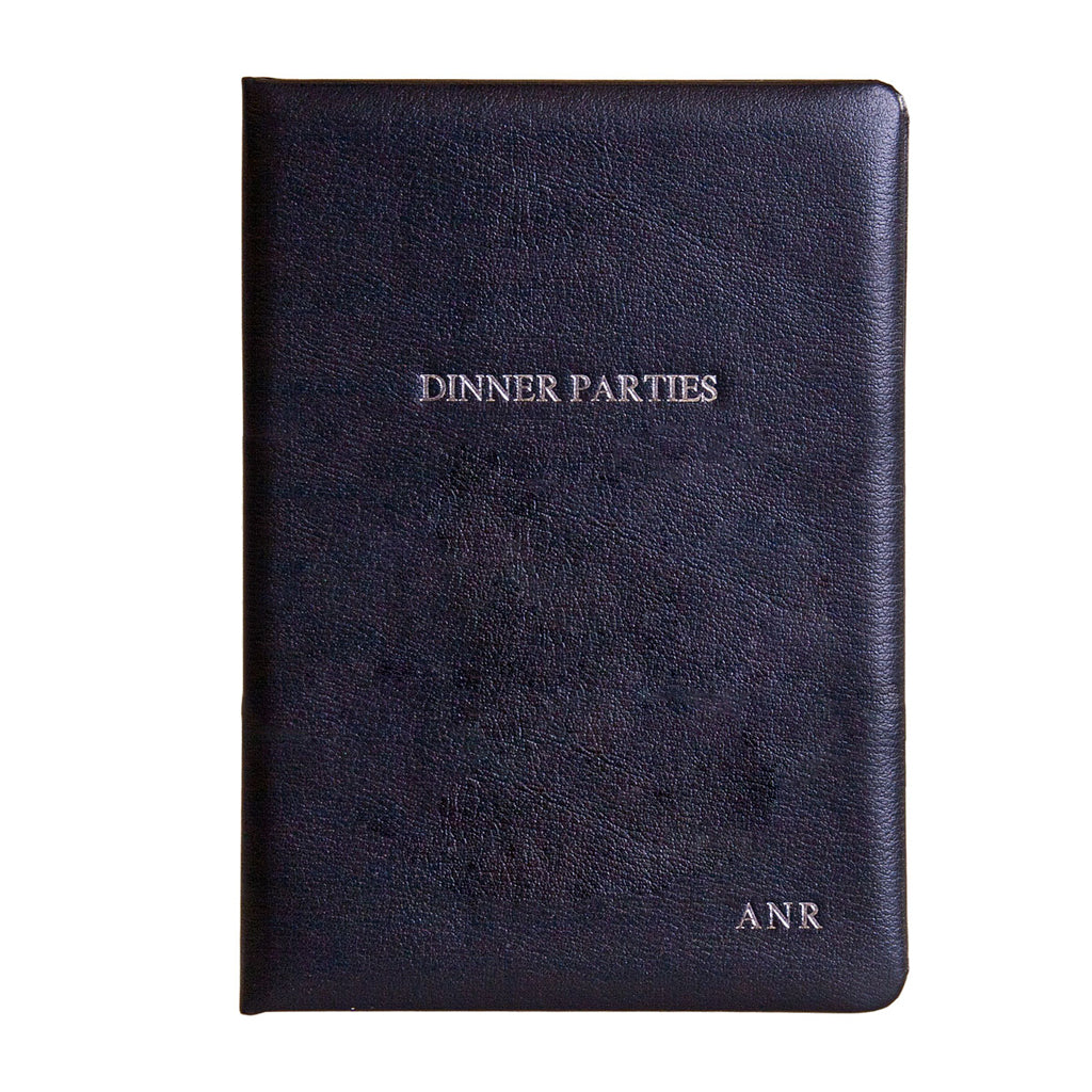 Personalised Luxury Leather Dinner Party Book