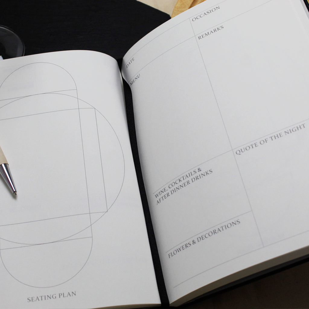 Personalised Luxury Leather Dinner Party Book