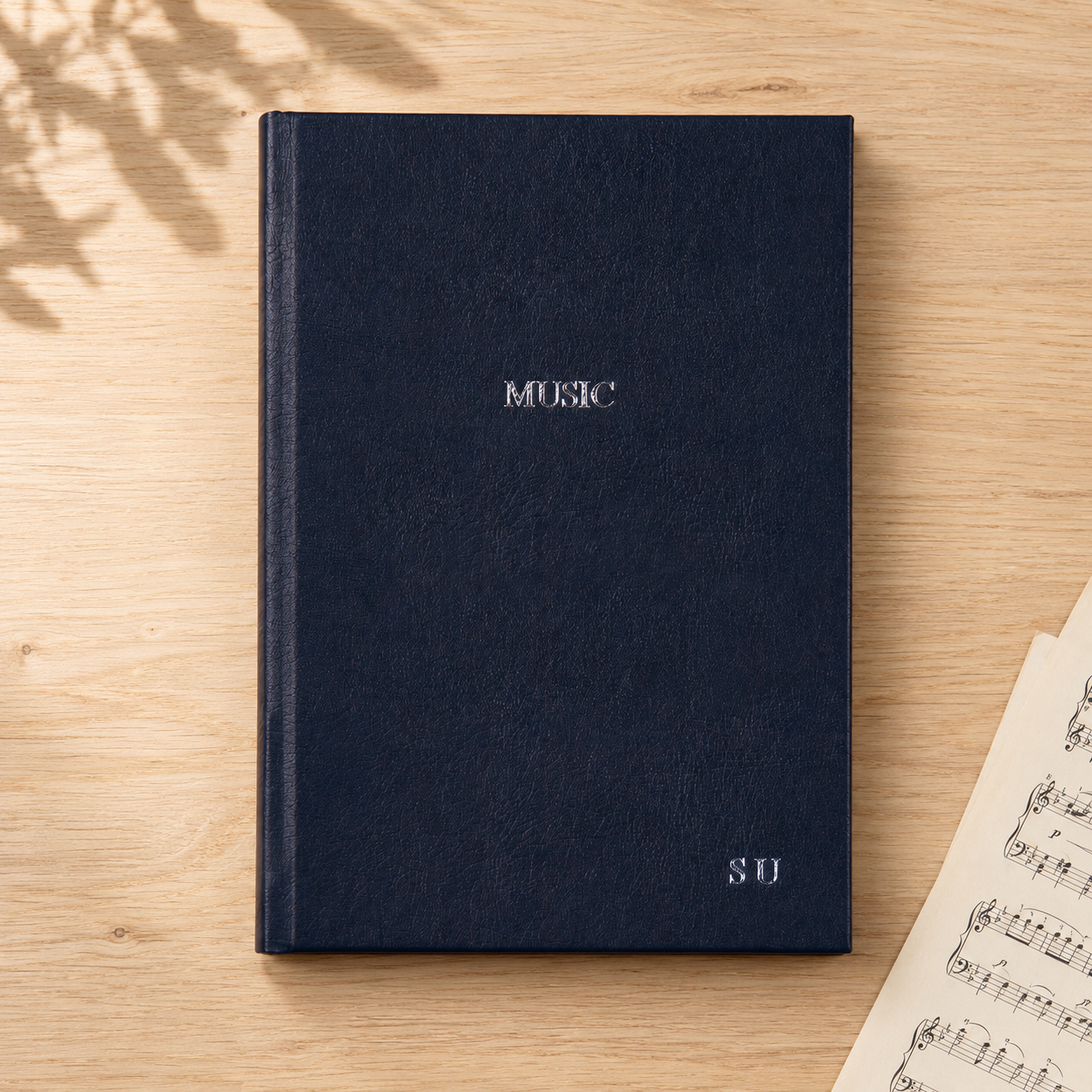 Personalised A4 Leather Music Manuscript Notebook