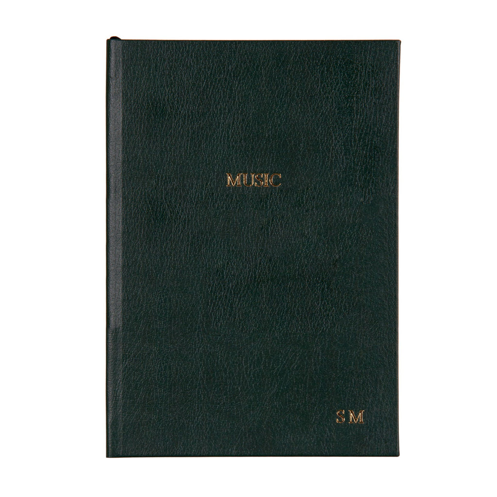 Personalised A5 Recycled Leather Music Manuscript Notebook