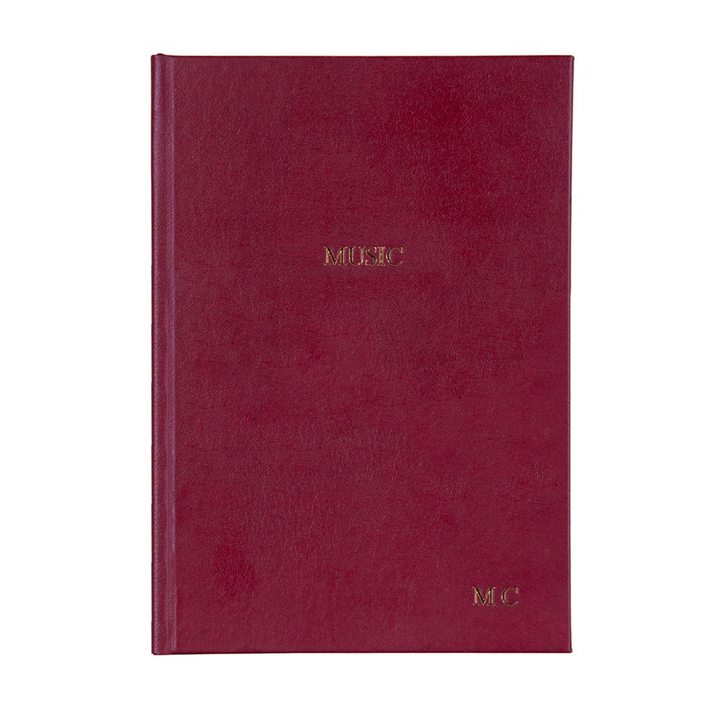 Personalised A5 Recycled Leather Music Manuscript Notebook