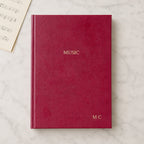 Personalised A5 Recycled Leather Music Manuscript Notebook