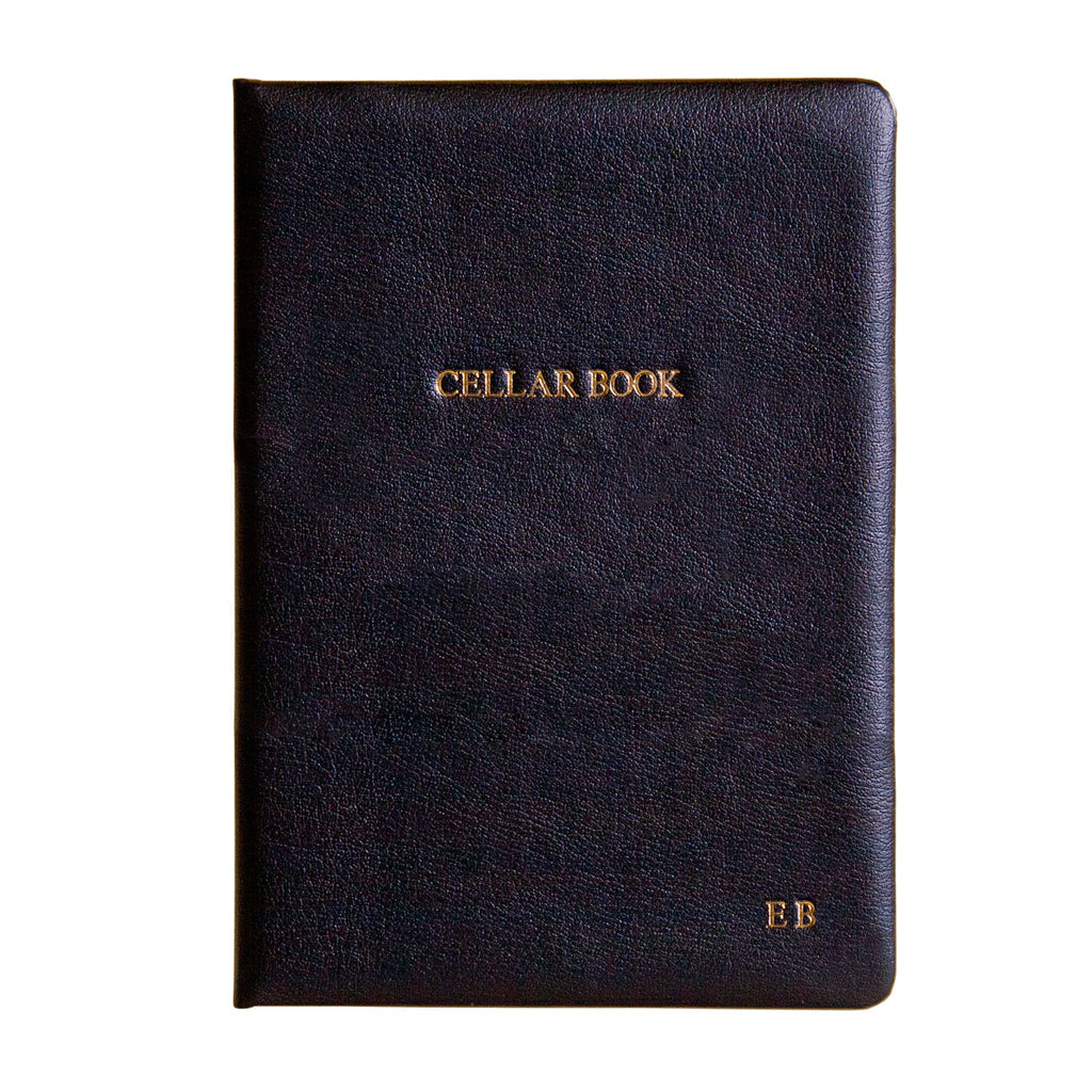 Personalised Hand Bound Leather Wine Cellar Book