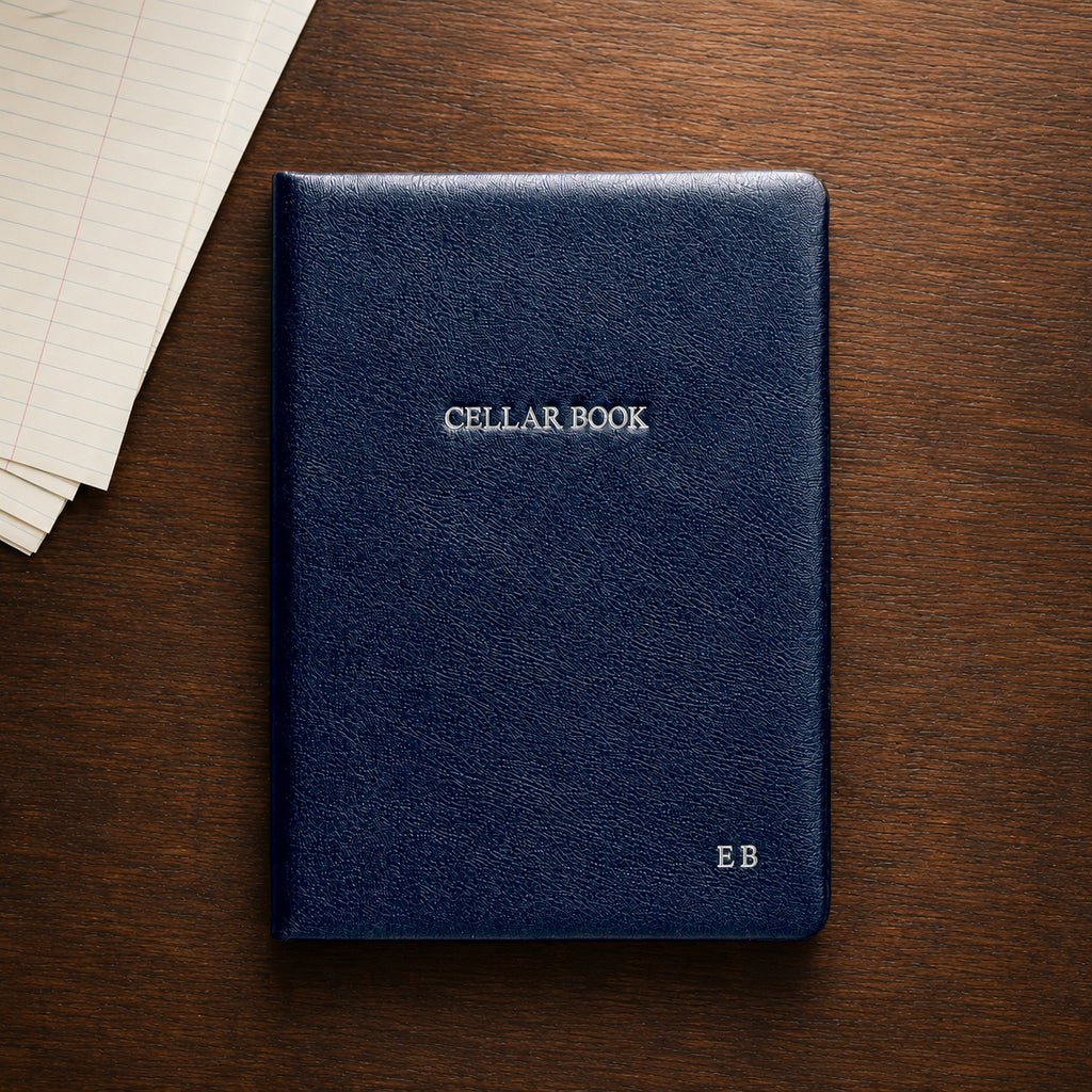 Personalised Hand Bound Leather Wine Cellar Book