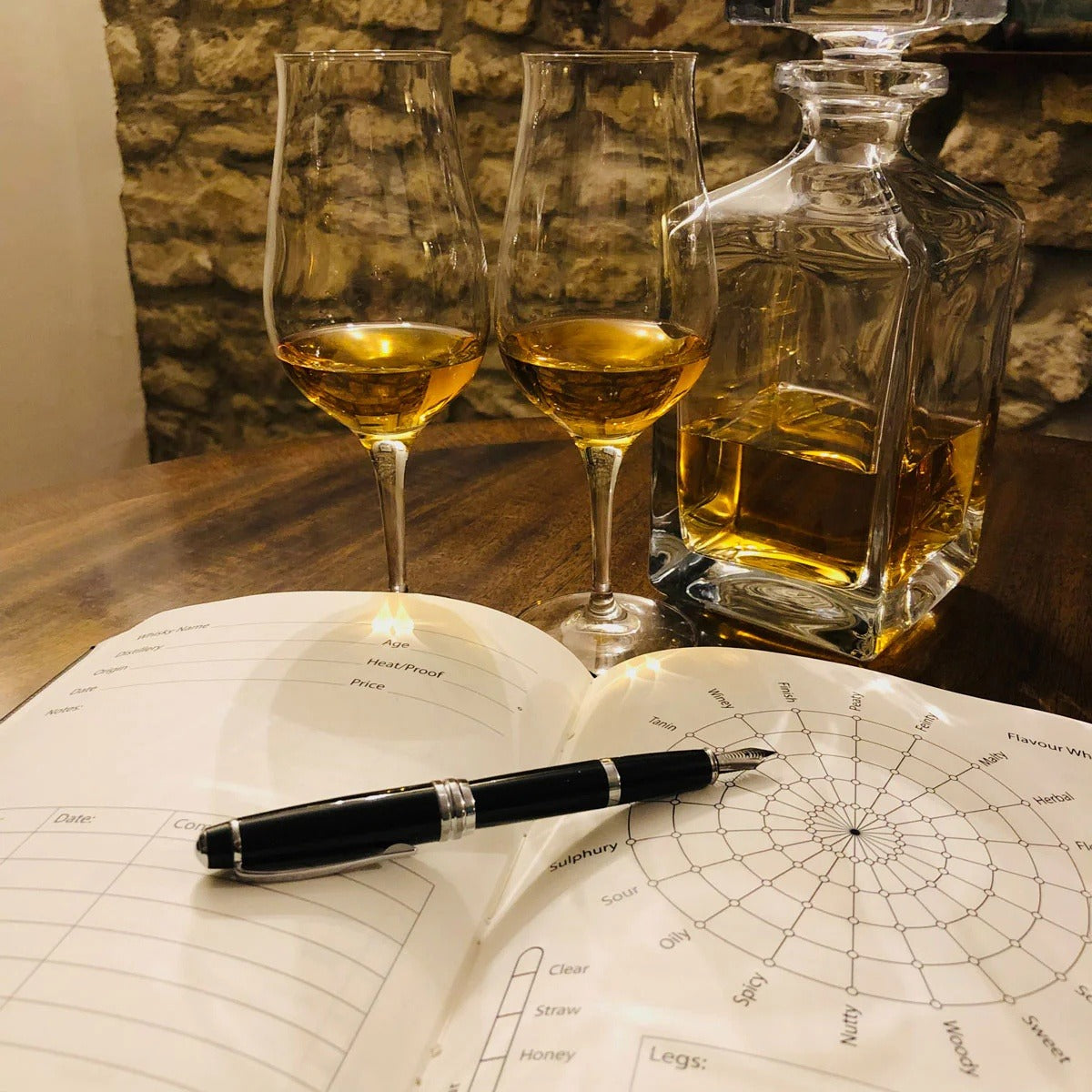 Personalised Premium Recycled Leather Whisky Tasting Journal