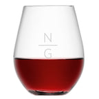 Monogrammed Stemless Red Wine Glass