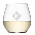 Monogrammed Stemless White Wine Glass