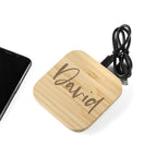 Personalised Bamboo Wireless Charger