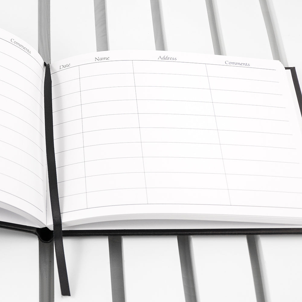 Personalised Black Leather Visitors Book