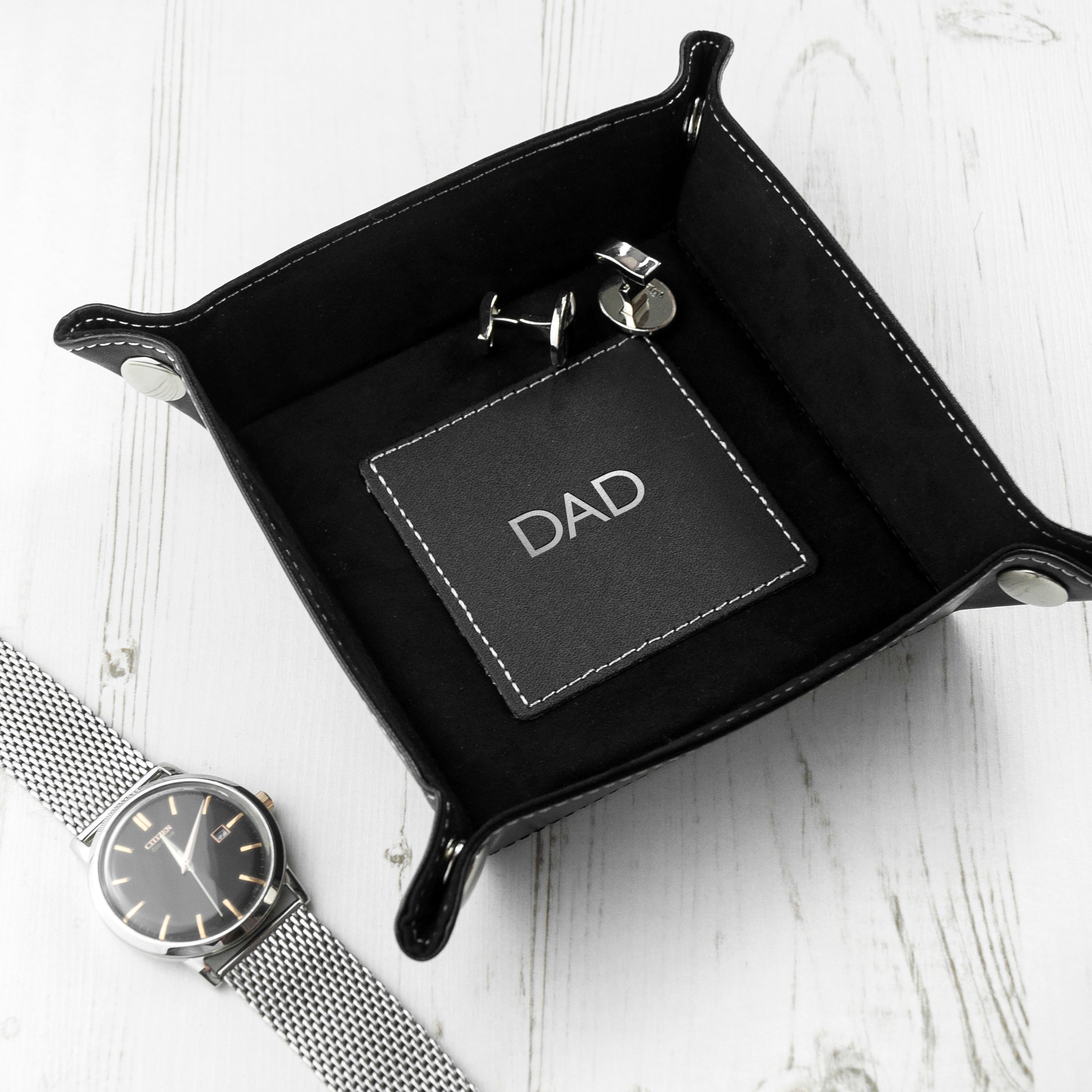 Personalised Dad's Luxury Black Valet Tray
