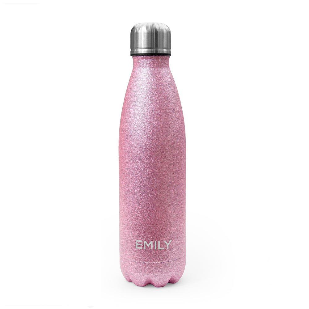 Personalised Glitter Insulated Water Bottle