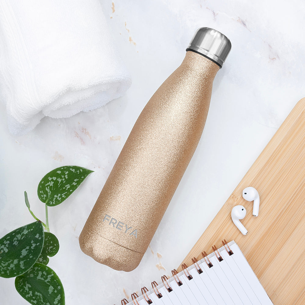 Personalised Glitter Insulated Water Bottle