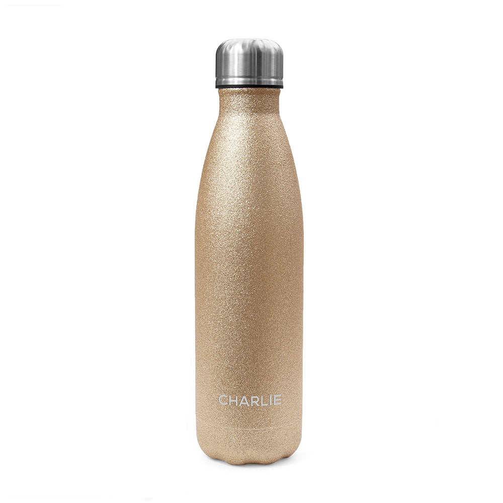 Personalised Glitter Insulated Water Bottle