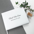 White Leather Wedding Guest Book