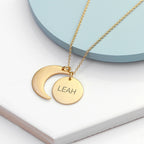 Personalised Matte Moon and Sun Necklace