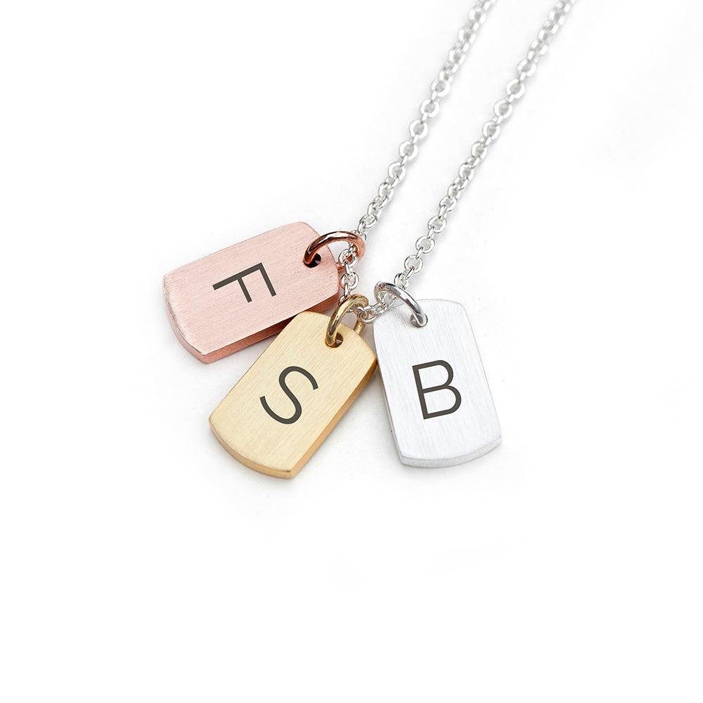 Personalised Mixed Metal Mini Tags Necklace