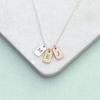 Personalised Mixed Metal Mini Tags Necklace