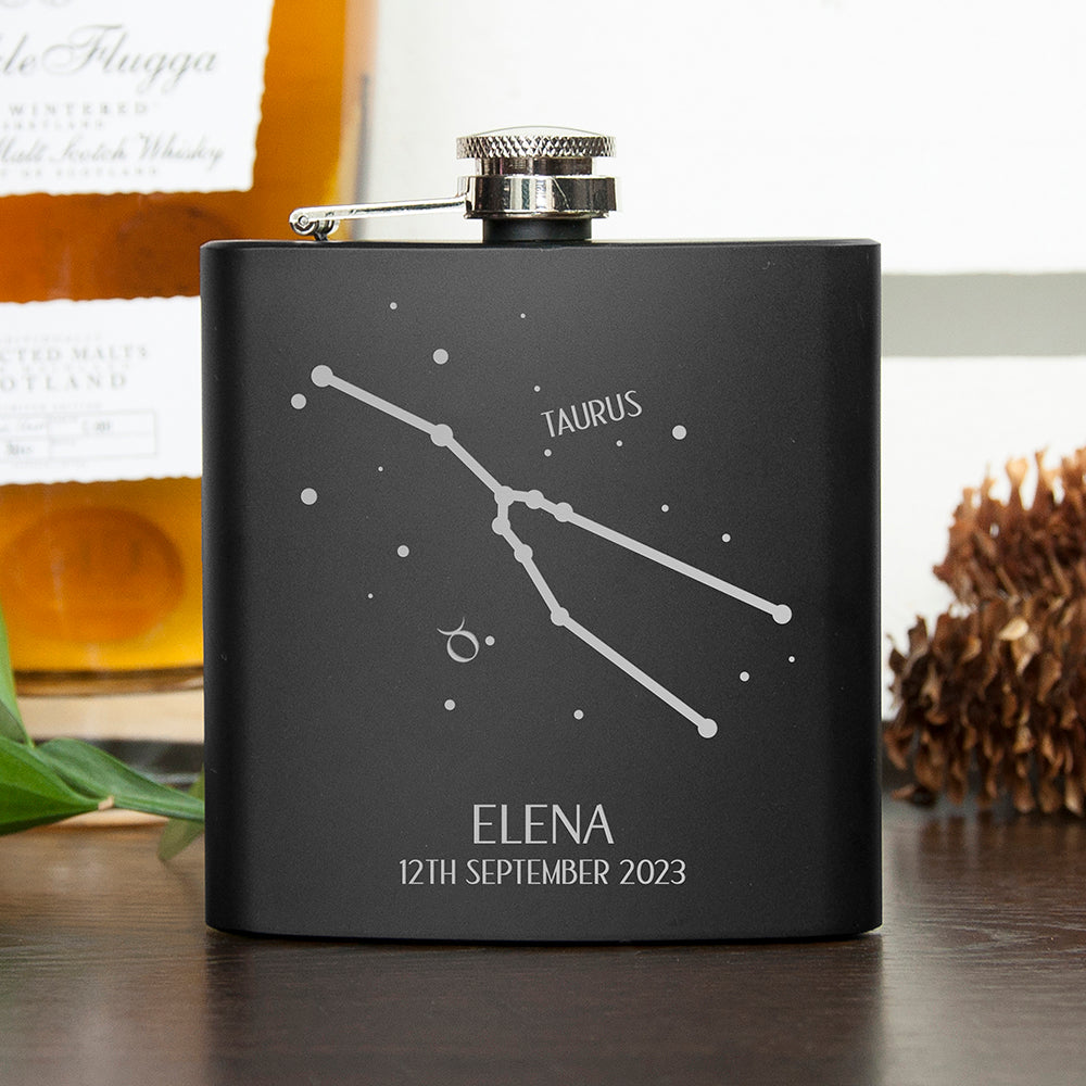 Personalised Star Sign Hip Flask