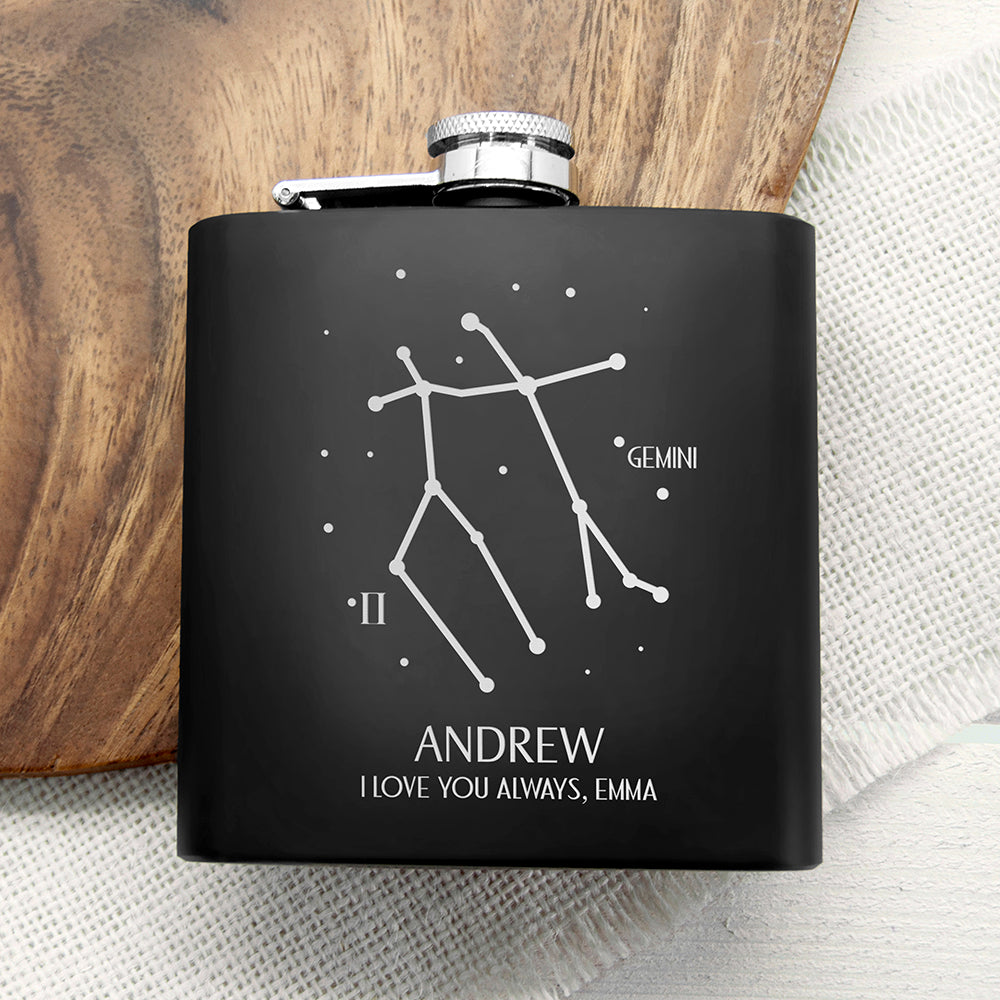 Personalised Star Sign Hip Flask