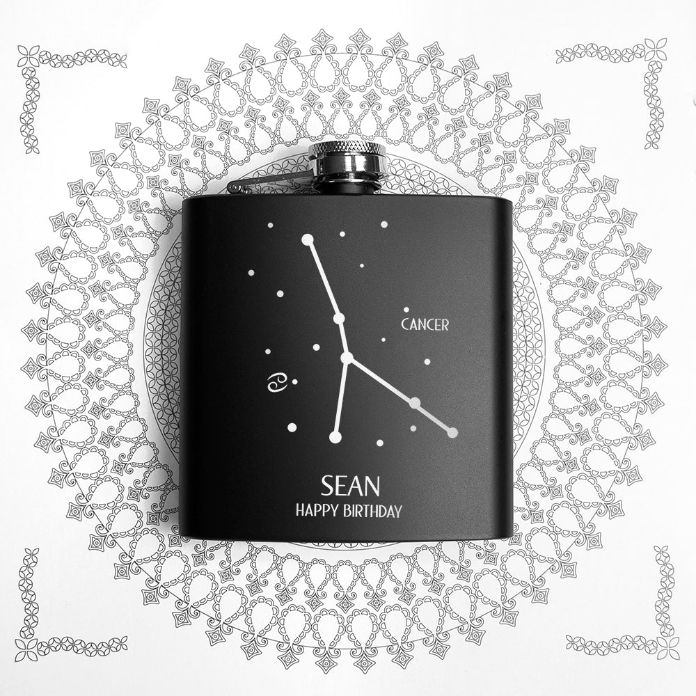 Personalised Star Sign Hip Flask