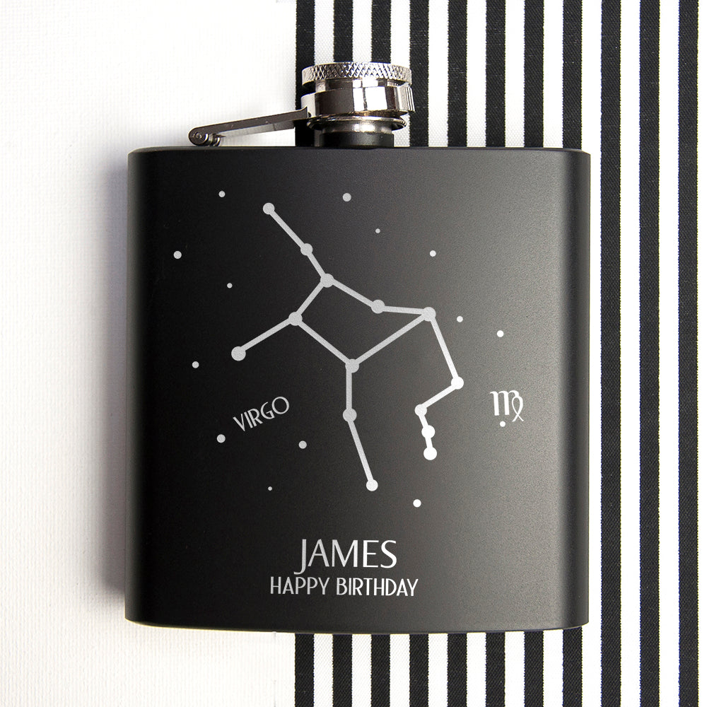 Personalised Star Sign Hip Flask