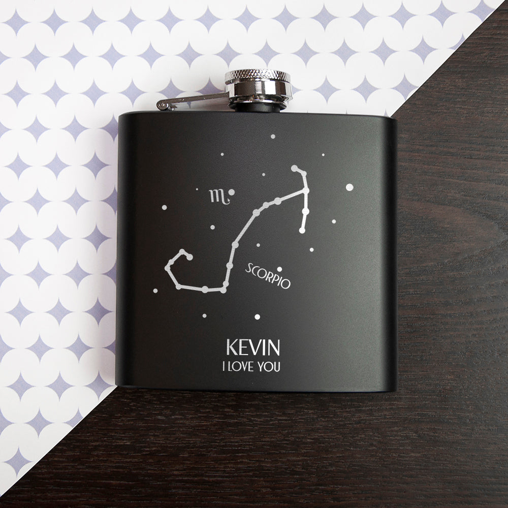 Personalised Star Sign Hip Flask