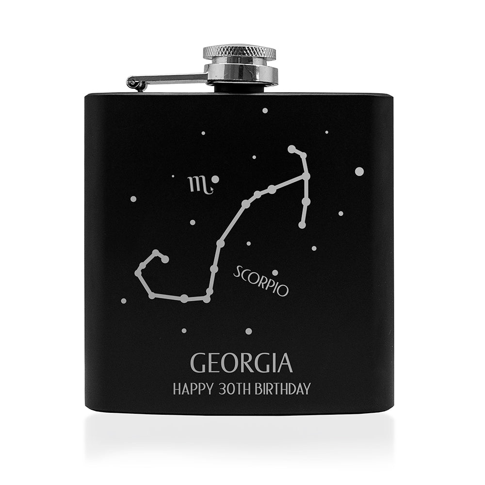 Personalised Star Sign Hip Flask
