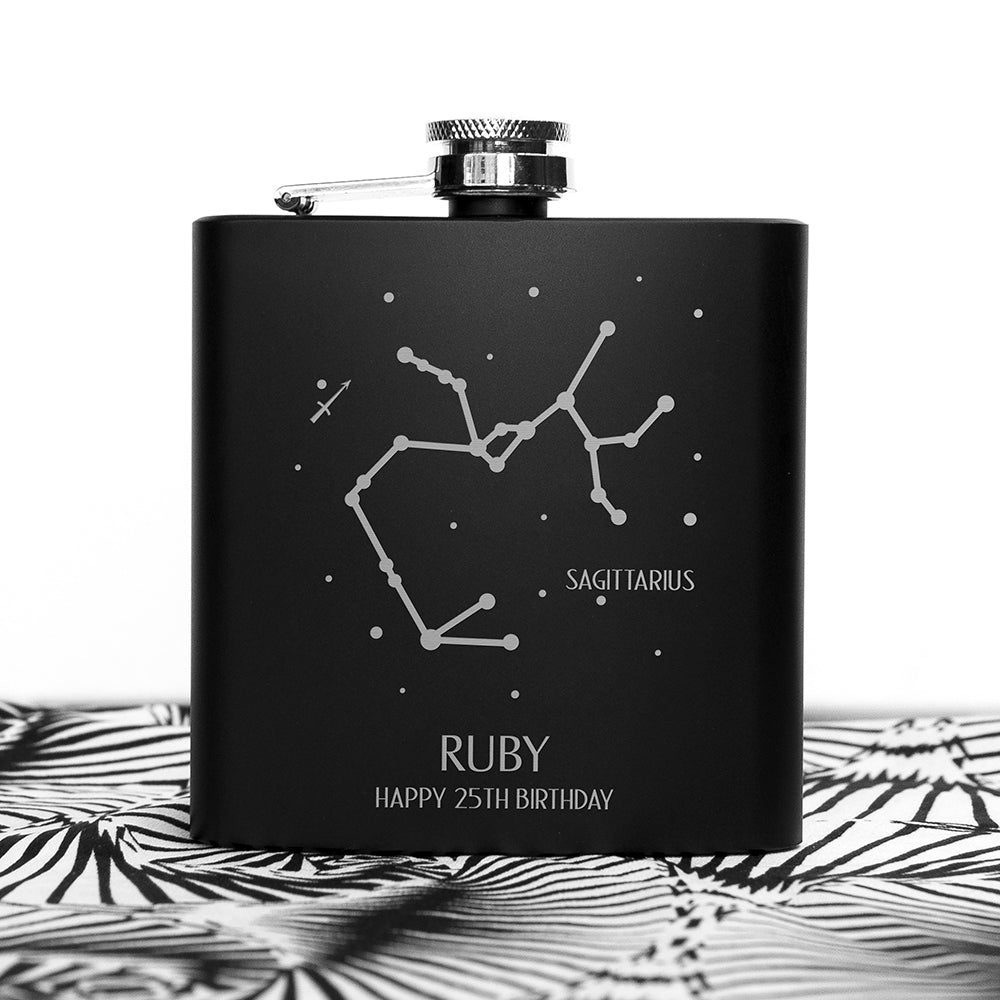 Personalised Star Sign Hip Flask