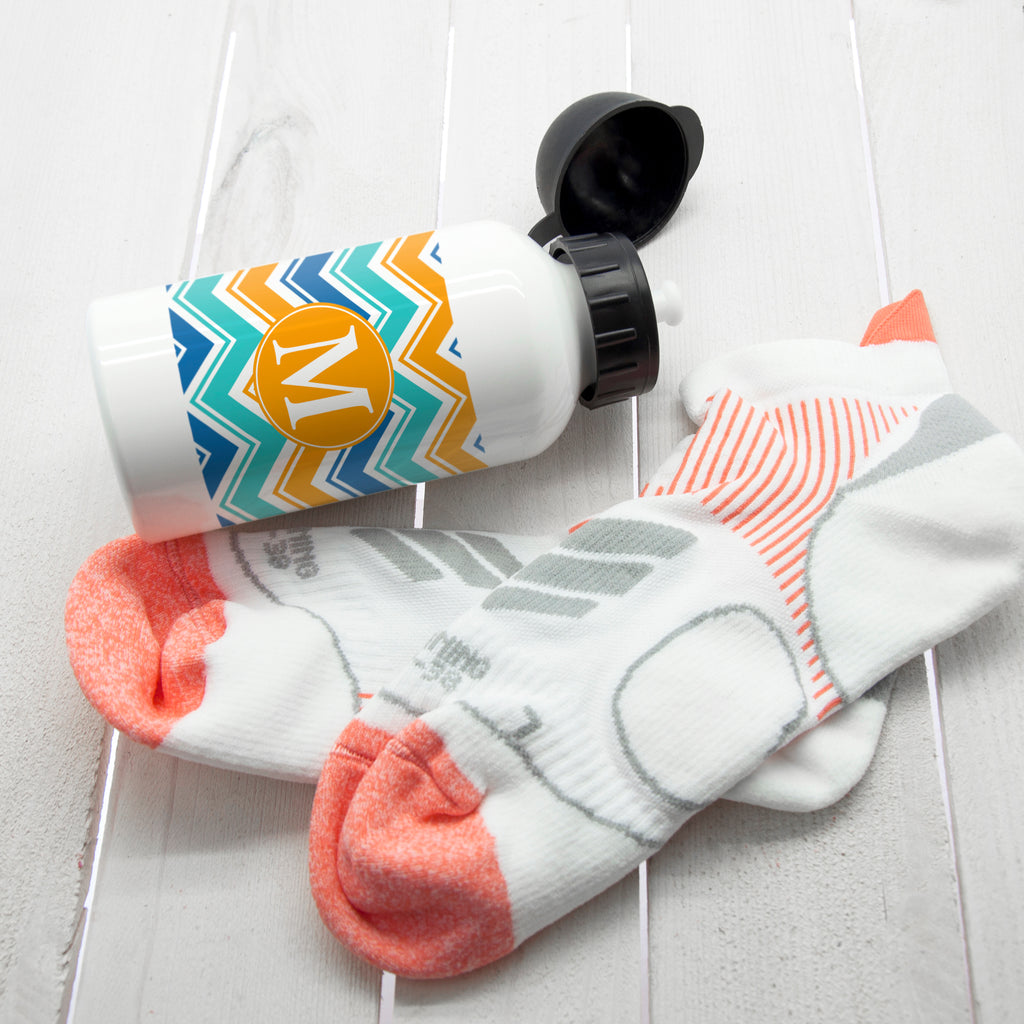 Vibrant Zig Zagged Personalised Water Bottle