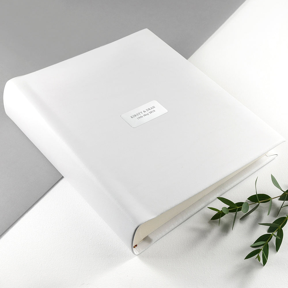 Personalised White Leather Photo Album