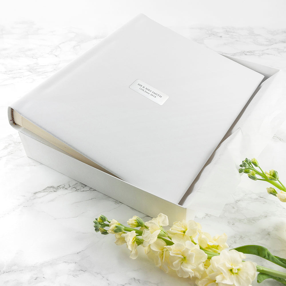 Personalised White Leather Photo Album