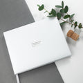 Personalised White Leather Wedding Guest Book