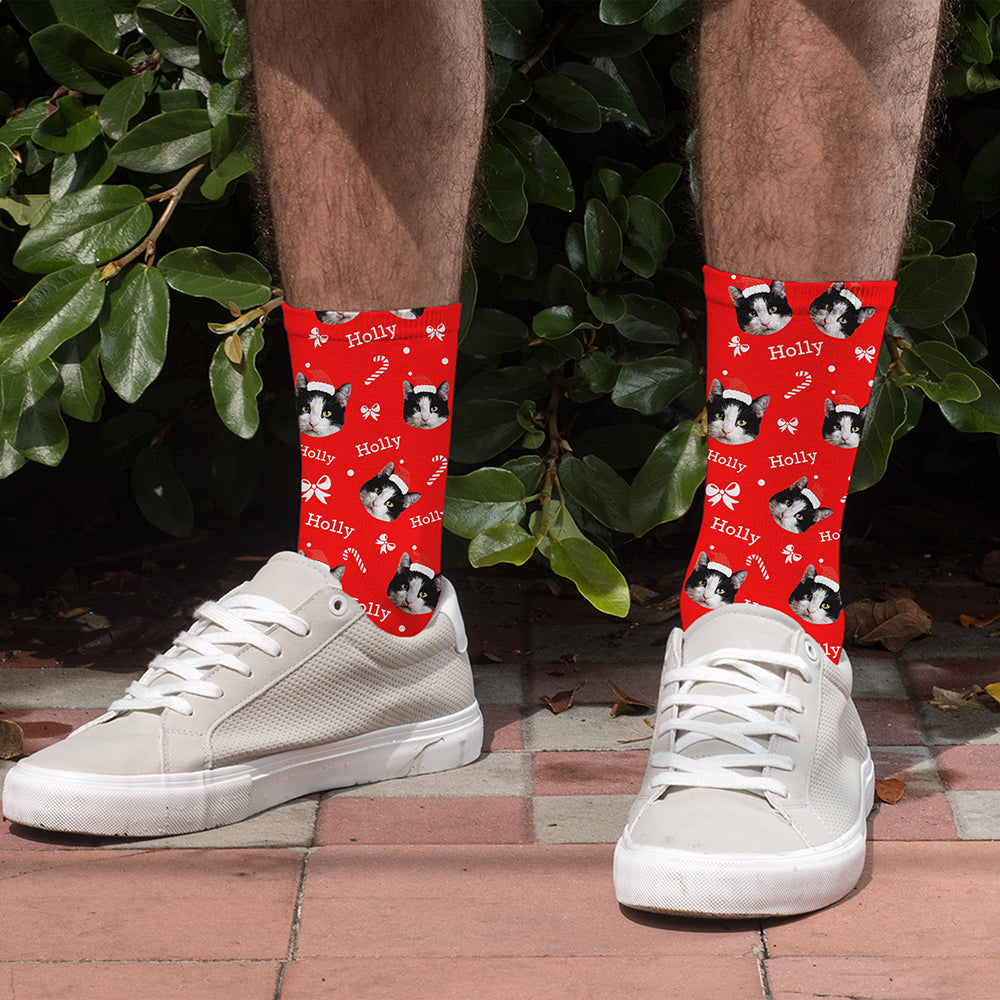 Personalised Christmas Pet Face Socks