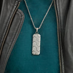 Personalised Men's Brushed Steel Tyretread Pendant Necklace