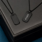 Personalised Men's Gunmetal Dog Tag Necklace