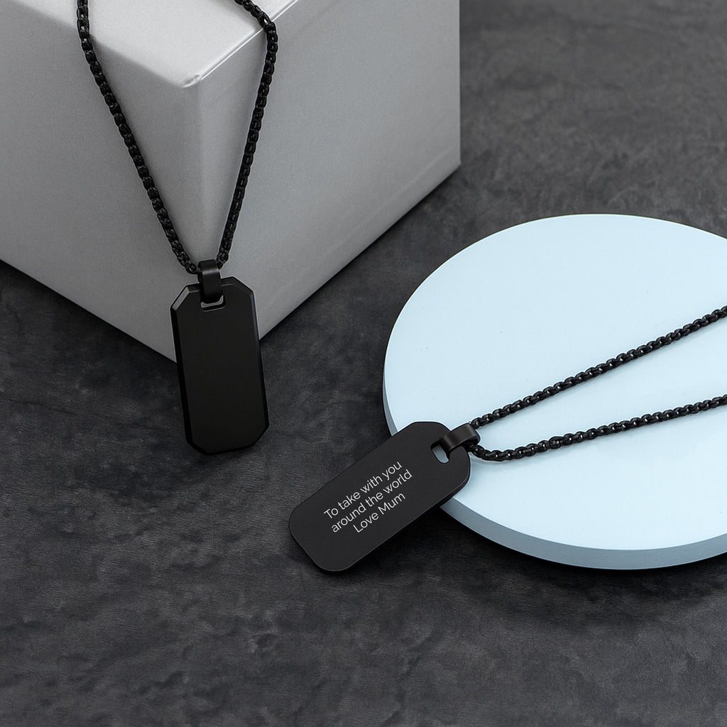 Personalised Men's Gunmetal Pendant Necklace