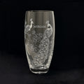 Personalised Peacock Crystal Barrel Vase