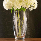 Personalised Peacock Crystal Barrel Vase