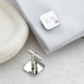 Personalised Men's Square Cufflink with Crystal