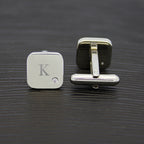 Personalised Men's Square Cufflink with Crystal